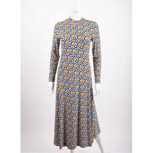 Geometric Patterned Long Sleeve Mini Dress